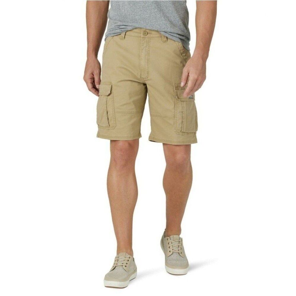 Wrangler Men's Epic Soft Cotton Stretch Relaxed Fit Cargo Shorts Elm Tan Size 46